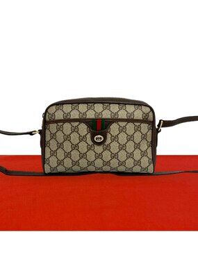 Gucci Vintage Sherry Line GG Logo Pattern Leather Mini Shoulder Bag Pochette